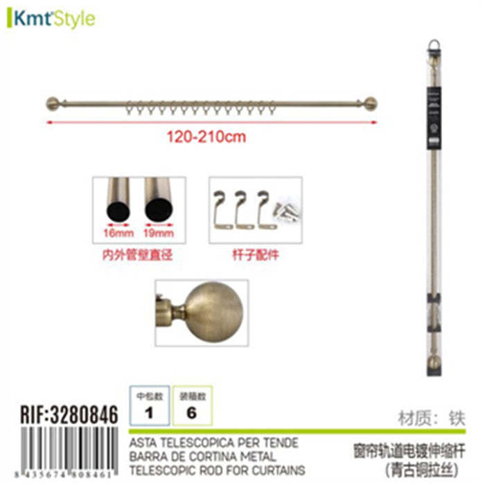 ASTA TELESCOPICA PER TENDE 120-210CM