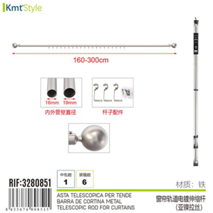 ASTA TELESCOPICA PER TENDE 160-300CM