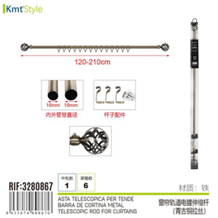 ASTA TELESCOPICA PER TENDE 120-210CM