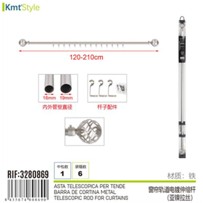 ASTA TELESCOPICA PER TENDE 120-210CM