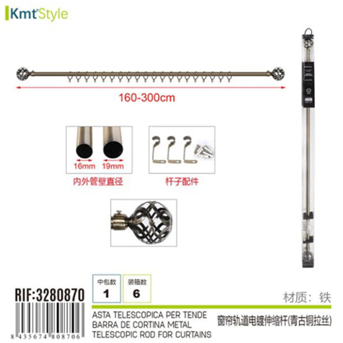 ASTA TELESCOPICA PER TENDE 160-300CM