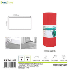 **TAPPETO PASSATOIA ANTISCIVOLO 65X1500CM ROSSO