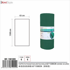 **TAPPETO PASSATOIA ANTISCIVOLO 65X1500CM VERDE SCURO
