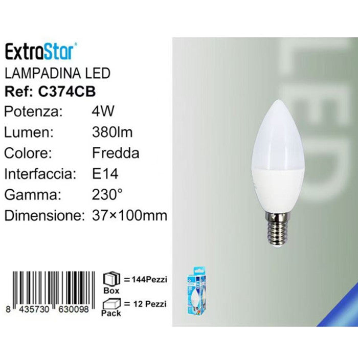 LAMPADINA LED E14 4W 380LM LUCE FREDDA