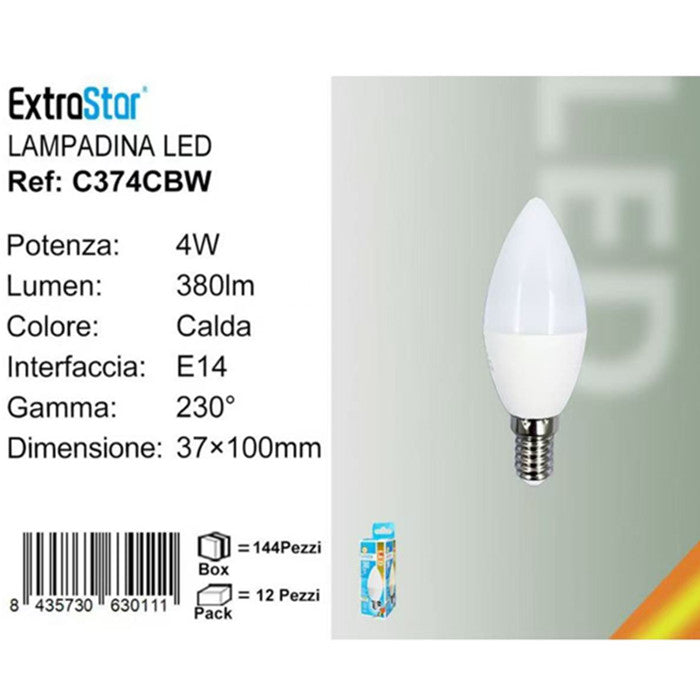 LAMPADINA LED E14 4W 380LM LUCE CALDA