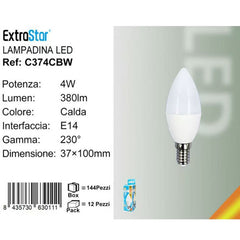 LAMPADINA LED E14 4W 380LM LUCE CALDA