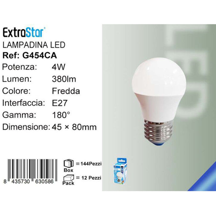 LAMPADINA LED E27 4W 320LM LUCE FREDDA