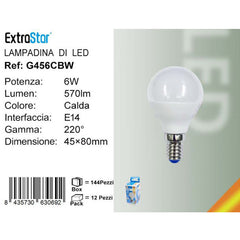 LAMPADINA LED E14 6W 570LM LUCE CALDA