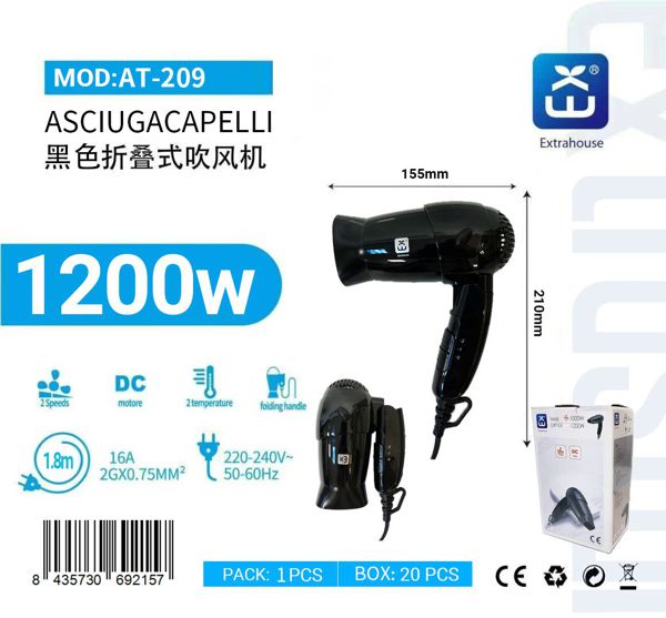ASCIUGACAPELLI POTENZA 1000-1200W QTA/20