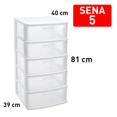 Cassettiera 5 cassetti Sena BIANCO