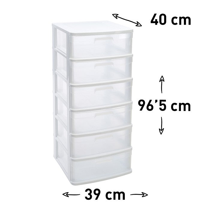 Cassettiera 6 cassetti Sena BIANCO