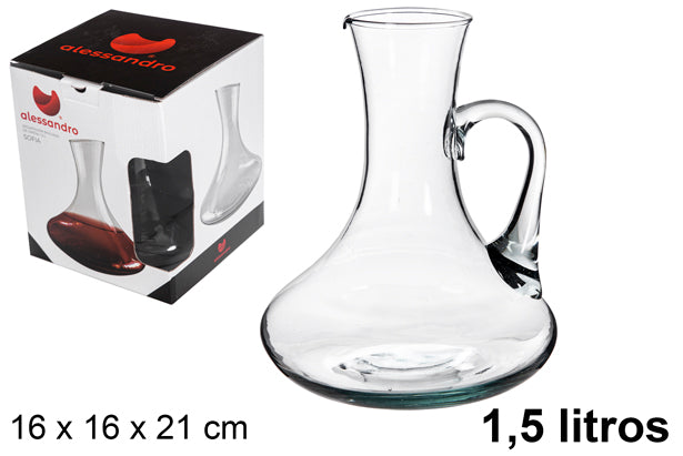 DECANTER SOFIA DRITTO IN VETRO C/MANICO 1,5LT