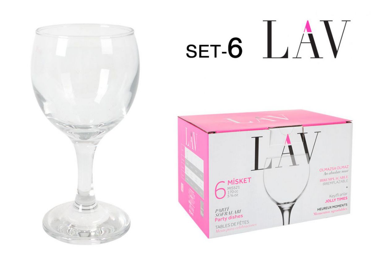 SET 6 BICCHIERI VINO BiANCO 170cc