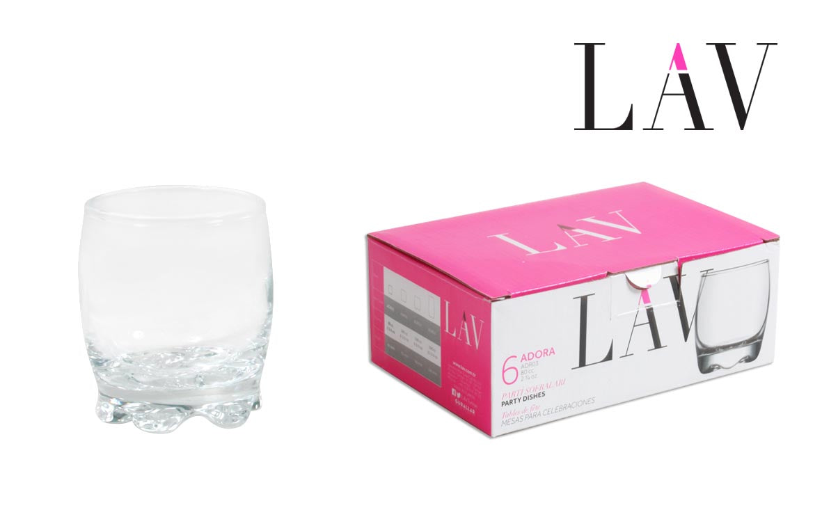 SET 6 BICCHIERI DI LIQUORE 80CC "