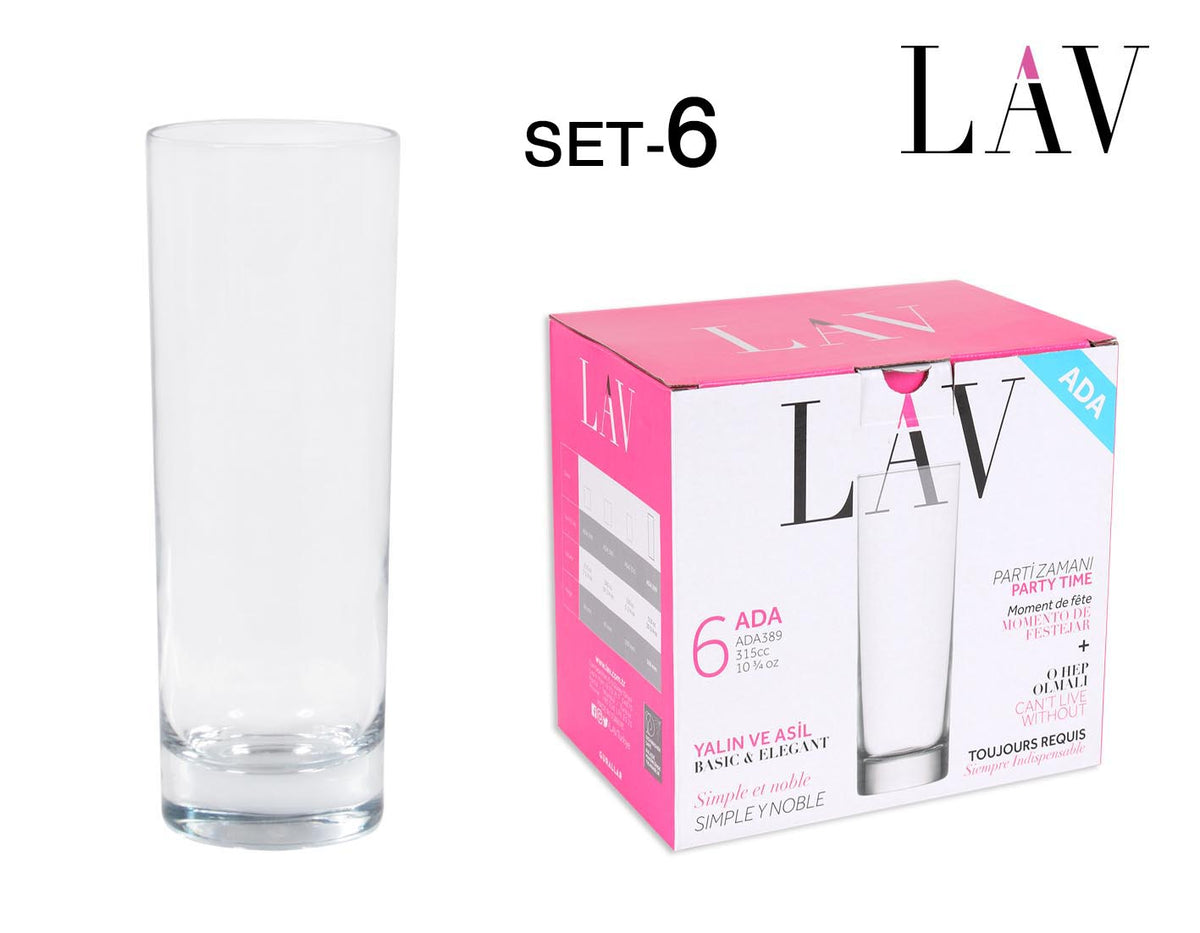 SET 6 TUBO DI VETRO 305CC "ADA"