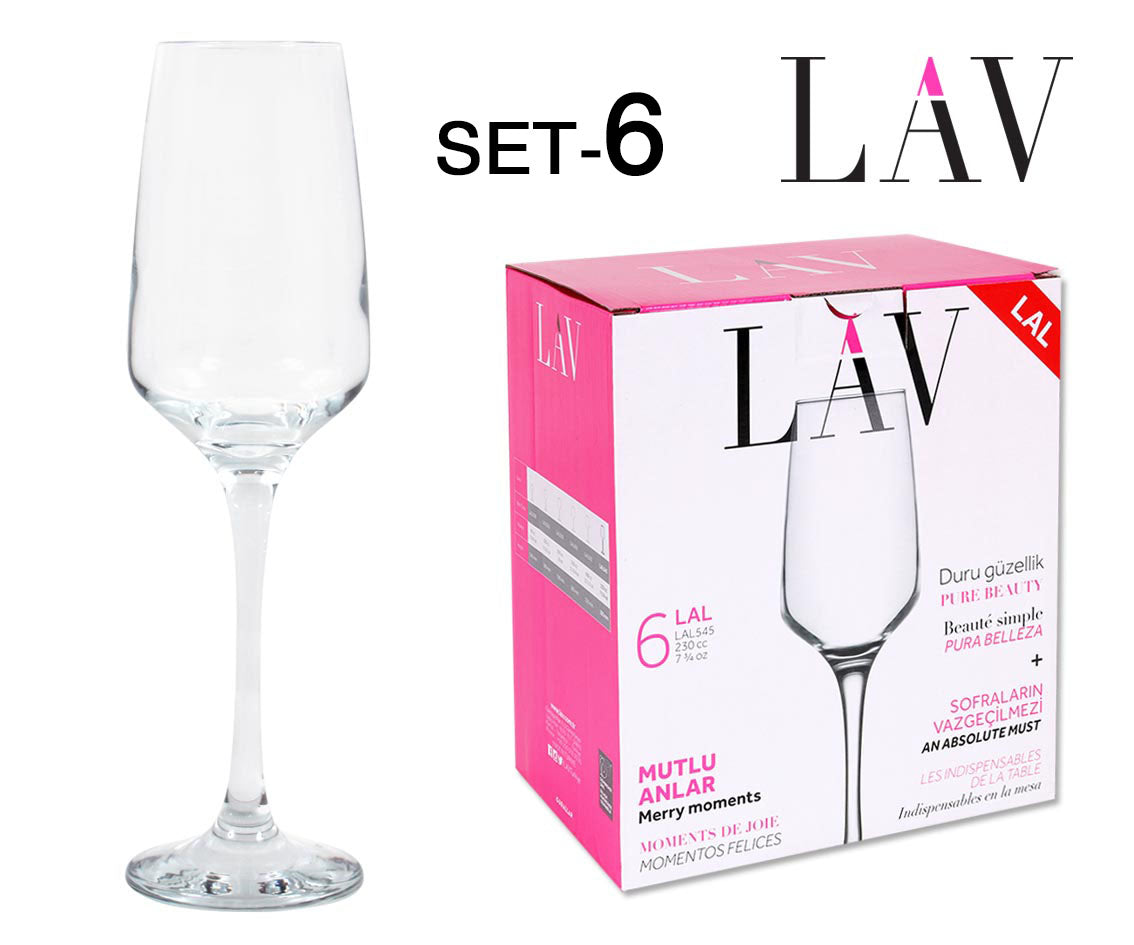 SET 6 COPPA CHAMPAGNE 230CC "LAL"