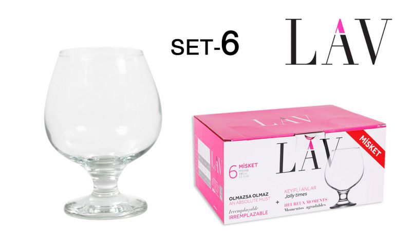 SET 6 390CC TAZZA COGNAC "MISKET"