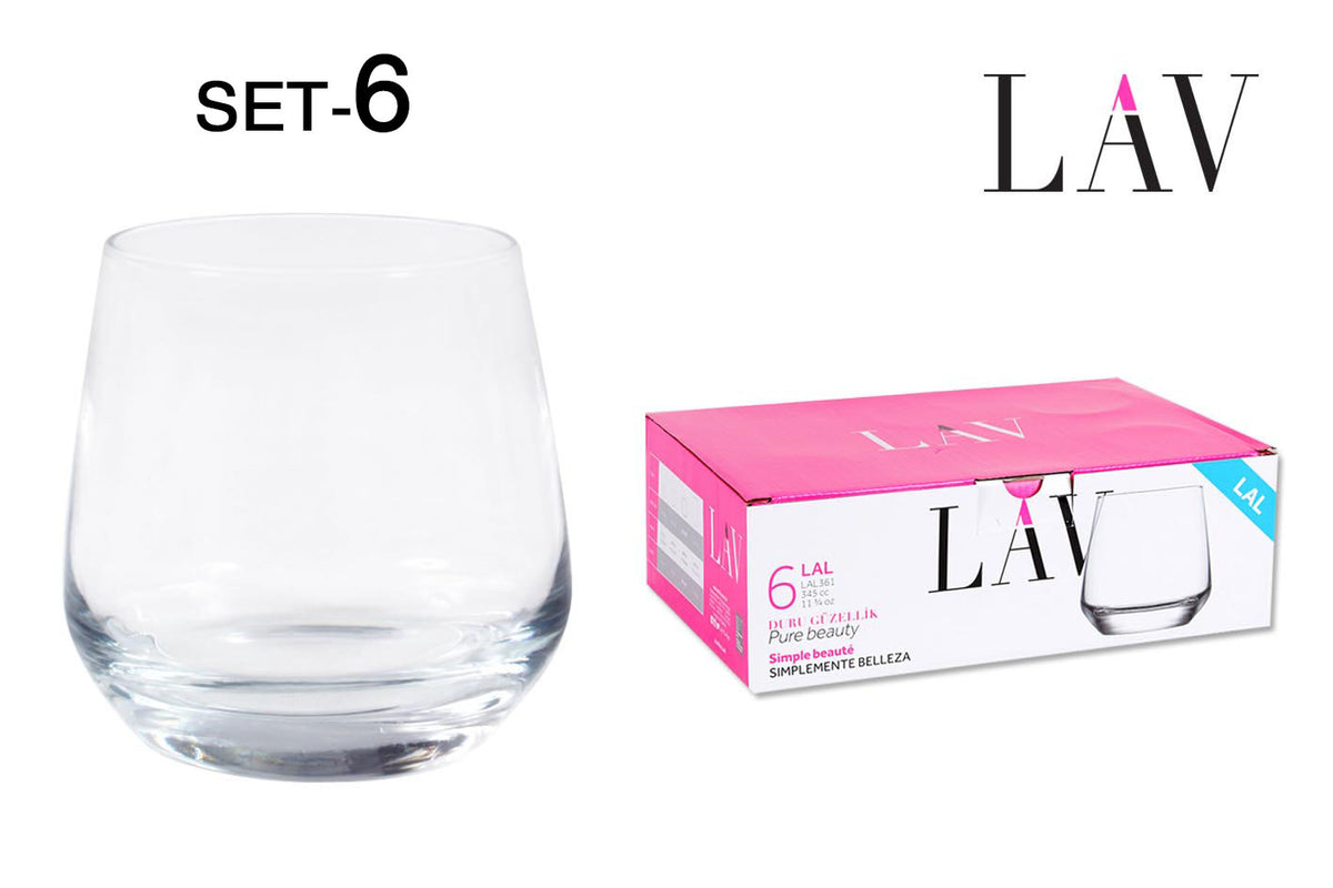 SET 6 BICCHIERE WHISKY 345cc "LAL"