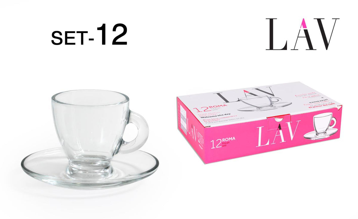 SET 6 TAZZA 90CC W / PIATTINO ESPRESSO "ROMA"