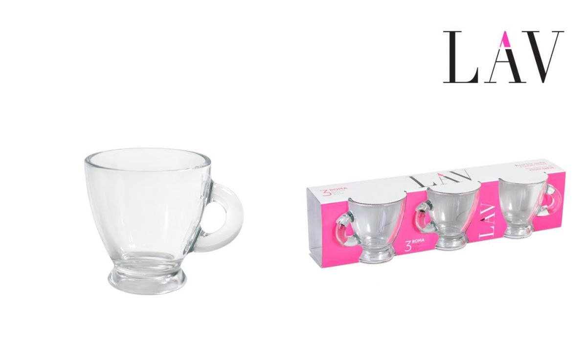 SET 3 TAZZA C/MANIGLIA  ESPRESSO 90CC "ROMA