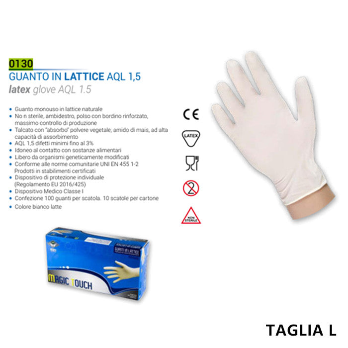 GUANTI LATTICE L 100PZ